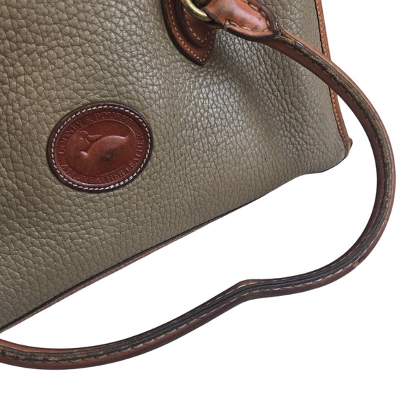 AS IS/FAIR/PROJECT BAG Vintage Dooney & Bourke All Weather Leather Satchel Brown - Picture 9 of 16